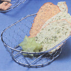 Thumbnail image #1 for American Metalcraft WIR3 Oval Chrome-Plated Chicken-Wire Serving Basket, 9-1/2 x 6-1/2 x 2-1/2 Inches Case of 48