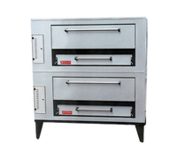 Marsal SD-1048 Stacked Double Deck Gas Pizza Oven with Brick Decks
