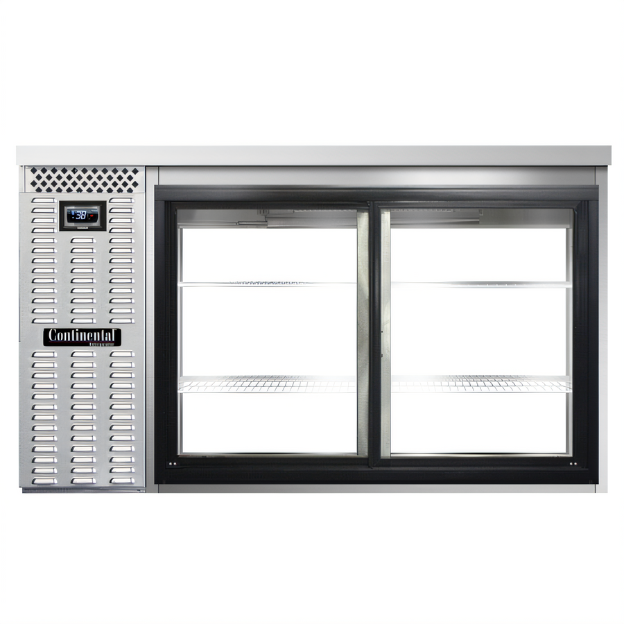 Product image #1 for Continental Refrigerator BB59NSSSGDPT 59-Inch Pass-Thru Refrigerated Back Bar Cooler with Sliding Glass Doors