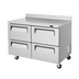 Thumbnail image #1 for Turbo Air Super Deluxe 48.25-Inch Two-Section Worktop Drawer Freezer with 4 Stainless Steel Drawers