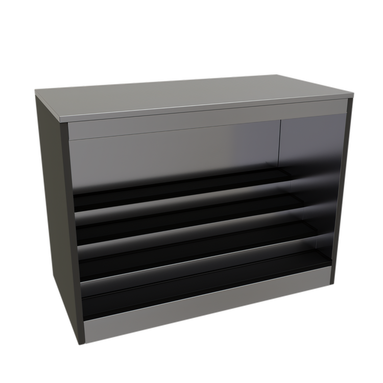 Product image #1 for Glastender 48-Inch Open Front Back Bar Liquor Display Cabinet with 3-Step Display and LED Lighting