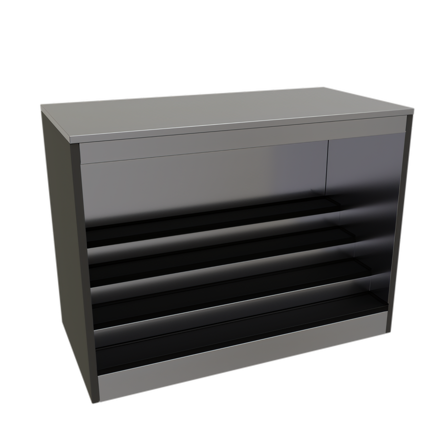 Product image #1 for Glastender 48-Inch Open Front Back Bar Liquor Display Cabinet with 3-Step Display and LED Lighting