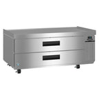 Thumbnail image #1 for Hoshizaki Steelheart CR60B 60-Inch Low-Profile Refrigerated Chef Base, 2 Drawers, Stainless Steel, Self-Contained Refrigeration