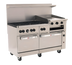 Thumbnail image #1 for Wolf Challenger XL 60-Inch Gas Restaurant Range with 6 Open Burners, 24-Inch Manual Griddle-Broiler and 2 Standard Ovens