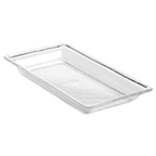 Thumbnail image #1 for American Metalcraft Rain Collection CRGT23 18-Inch Rectangular Clear Polystyrene Tray, 92 oz. Case of 12