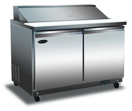 Product image #1 for Serv-Ware 48-Inch 18-Pan Mega Top 2-Door Sandwich Prep Table Refrigerator