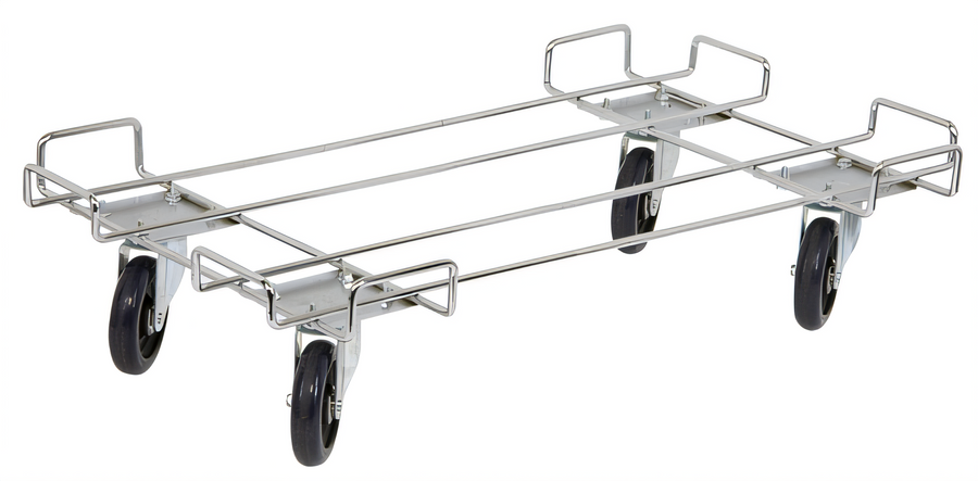 Product image #1 for Quantum Commercial Shelving Dolly Base, 36-Inch Wide, 800 lb Capacity, Chrome Plated with 4 Swivel Casters
