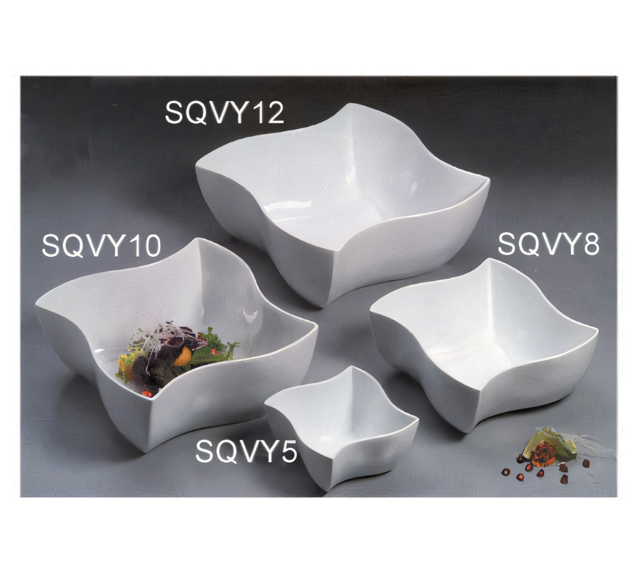 Product image #1 for American Metalcraft Squavy 25 oz White Porcelain Free-Form Bowl
