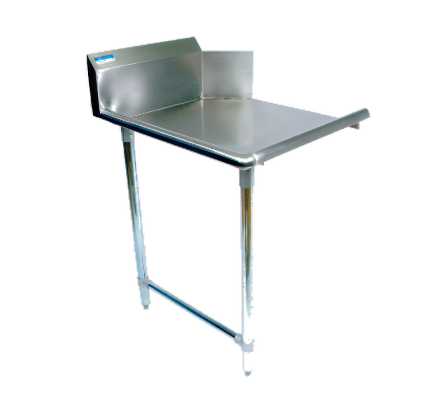 Product image #1 for BK Resources 72" Straight Clean Dish Table with 10" Backsplash, Right-to-Left Operation, 304 Stainless Steel Top, Galvanized Legs