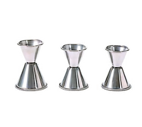 Stainless Steel Double Jigger, 1 oz. x 1-1/2 oz., Rolled Edge, Satin Finish