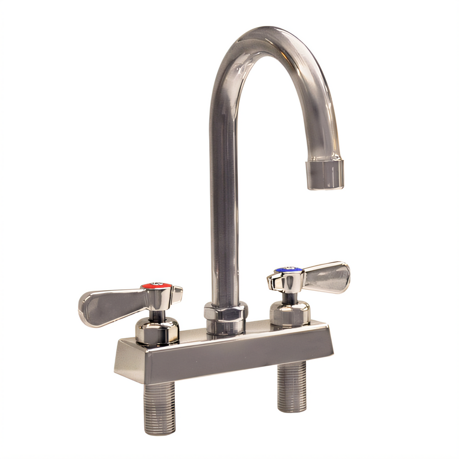 Product image #1 for BK Resources Evolution Deck Mount Manual Faucet with 4-Inch Centers and 4-1/2-Inch Gooseneck Spout