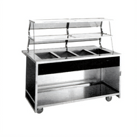 Atlas Metal BLC-3 Mobile 3-Pan Iced Cold Food Serving Counter with Open Cabinet Base