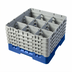 Thumbnail image #2 for Cambro Camrack® Full Size 9-Compartment Glass Rack with 5 Soft Gray Extenders, Blue