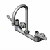 Thumbnail image #1 for T&S Brass equip 8-Inch Wall Mount Mixing Faucet with 5-1/2-Inch Swivel Gooseneck and Wrist Handles