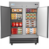 Thumbnail image #1 for KoolMore Two-Section Reach-In Freezer, 47 Cu. Ft., Bottom-Mount Self-Contained, Stainless Steel