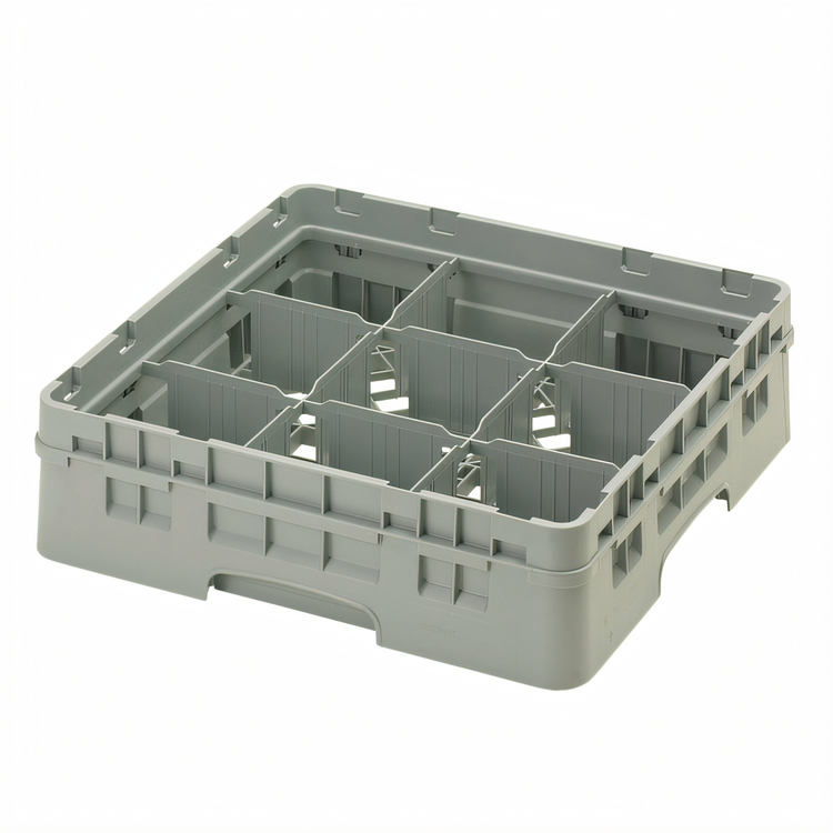 Product image #2 for Cambro Camrack® Full-Size 9-Compartment Glass Rack — Soft Gray, 3 5/8-Inch Compartment Height