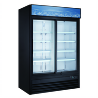 Black Diamond 2-Section Glass Door Merchandiser Refrigerator, 47 Cu. Ft., Black