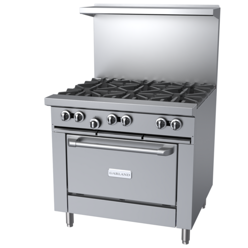 Product image #1 for Garland G Starfire Pro 36-Inch Commercial Gas Restaurant Range with 6 Open Burners and Convection Oven