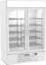 Thumbnail image #1 for Beverage-Air MarketMax 46.2 Cu. Ft. Two-Section Reach-In Hinged Glass Door Freezer Merchandiser, White, Bottom-Mounted
