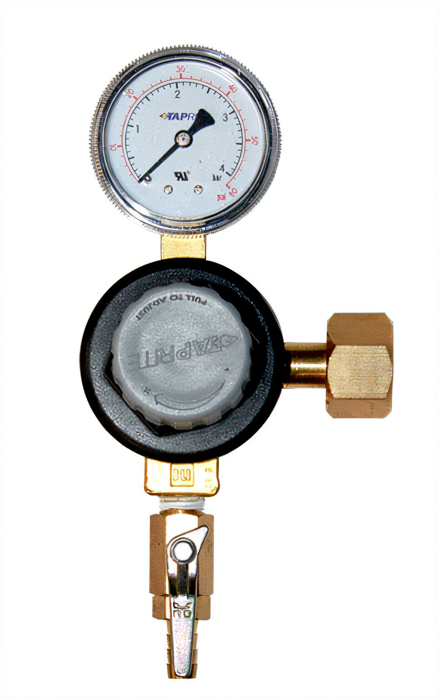 Product image #1 for Glastender Low-Pressure Tank-Mount CO2 Regulator Kit with Single Gauge and 6-Foot Red Gas Tubing