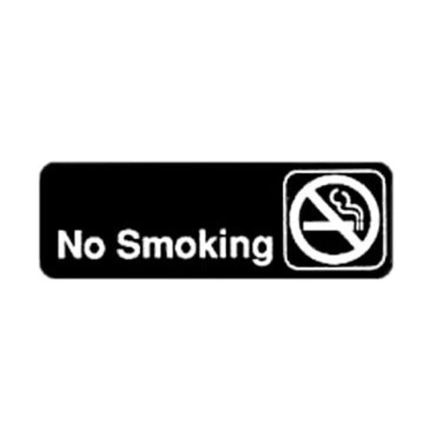 Product image #1 for No Smoking Information Sign, 9 x 3 Inch, White Imprint on Black, With Symbol