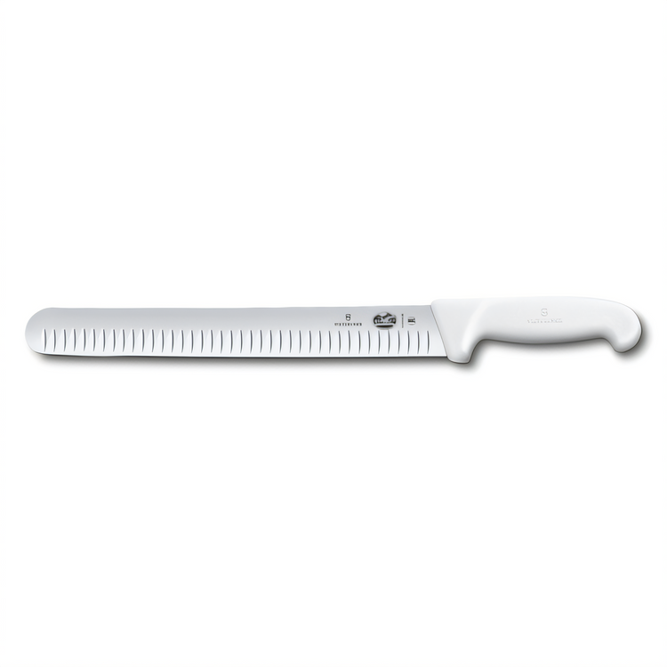 Product image #1 for Victorinox Fibrox HACCP 12-Inch Granton Slicer Knife with White Fibrox Handle