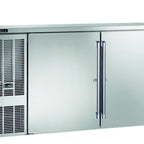 Thumbnail image #1 for Perlick Corporation Quick Ship BBS60-SS-L-STK 60-Inch 2-Section Back Bar Refrigerator, 16 Cu. Ft., Stainless Steel, Locking Solid Doors