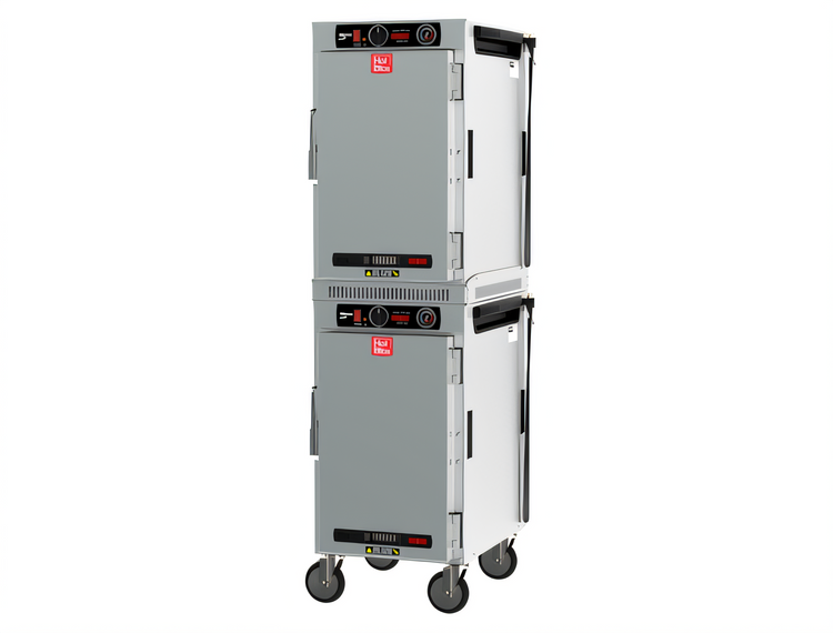 Product image #1 for Metro HotBlox Narrow Mobile Dual-Cavity Pass-Thru Insulated Holding Cabinet, 16-Pan, Analog, Solid Doors