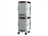 Metro HotBlox Narrow Mobile Dual-Cavity Pass-Thru Insulated Holding Cabinet, 16-Pan, Analog, Solid Doors