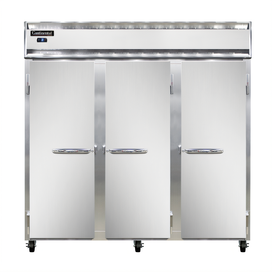 Product image #1 for Continental Refrigerator 3FSNSS Three-Section Shallow Depth Reach-In Freezer