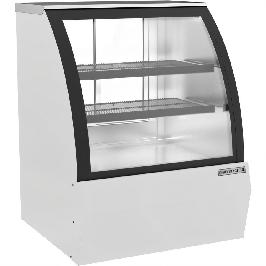 Product image #1 for Beverage-Air 37-1/4-Inch Open Food Rated Refrigerated Deli Case with Curved Glass, White, 10 Cu. Ft.