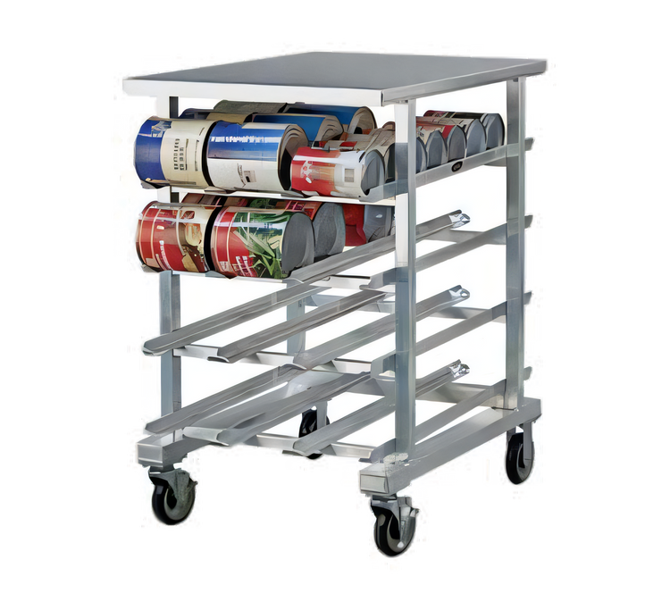 Product image #1 for New Age Mobile Half-Size Aluminum Can Storage Rack with Sloped Glides