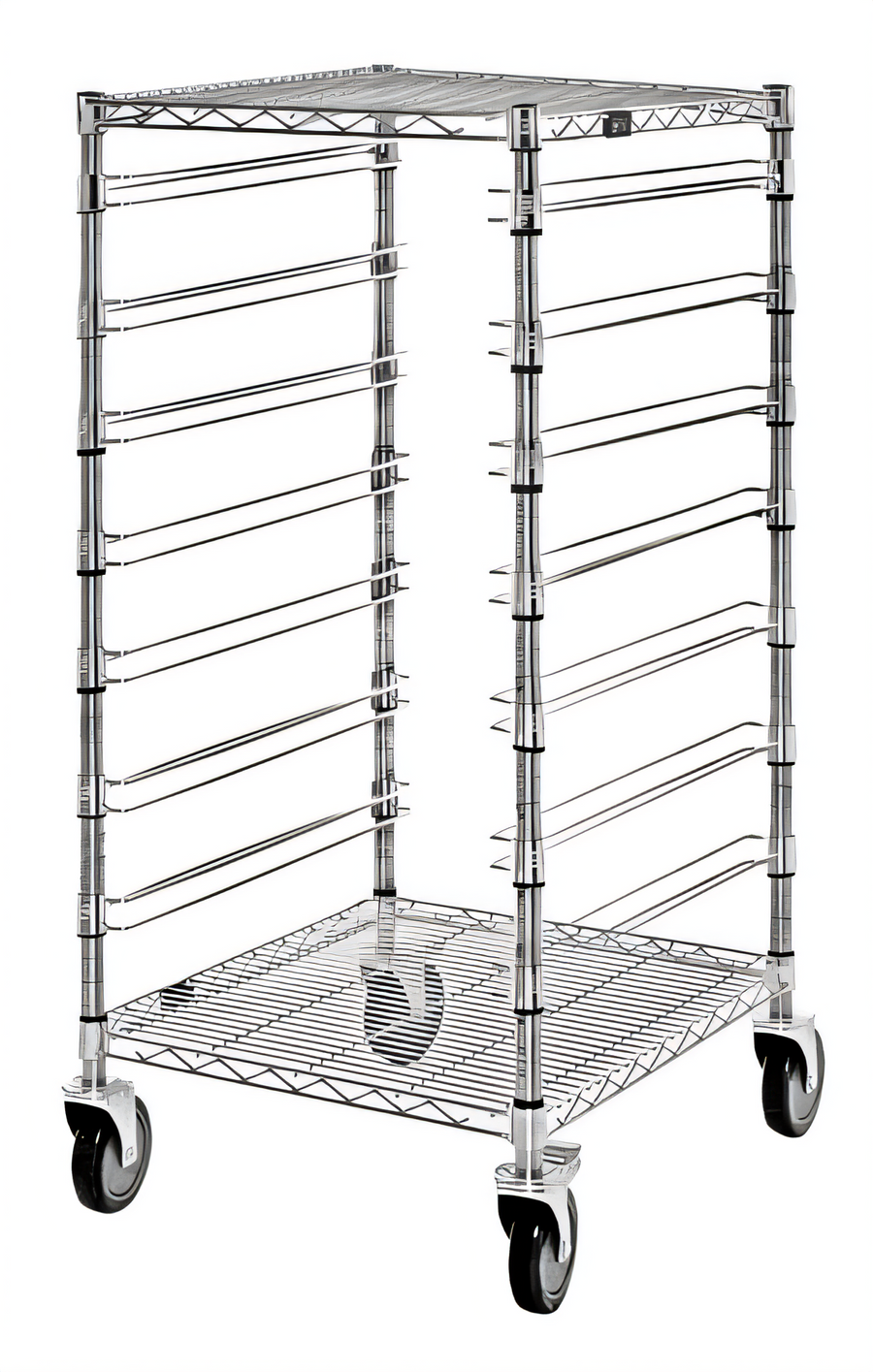 Product image #1 for Quantum Conductive Mobile Bin Cart with 7 Bin Slides, 21 x 24 x 45 Inches, Chrome-Plated