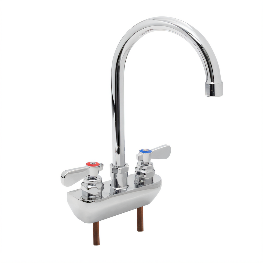 Product image #1 for John Boos Low-Lead Heavy Duty Splashmount Faucet with 5-Inch Gooseneck Spout, 4-Inch Centers