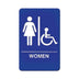 Thumbnail image #1 for Winco Women/Accessible Restroom Information Sign, 6 x 9 Inches, Blue with White Imprint