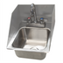 Thumbnail image #1 for BK Resources Deep Drawn 1-Compartment Drop-In Sink with 3-Sided Riser, 9 x 9 x 5 Bowl, Includes Lead-Free Gooseneck Faucet and Basket Drain