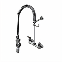 T&S EasyInstall 8-Inch Wall-Mount Pre-Rinse Unit with 18-Inch Riser and 0.65 GPM Spray Valve