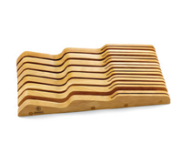 Mundial 15-Slot In-Drawer Solid Wood Knife Storage Tray