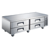 Thumbnail image #1 for Black Diamond 72-1/2 Inch Refrigerated Chef Base, 4-Drawer, Stainless Steel, Side-Mounted Self-Contained Refrigeration