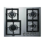 Thumbnail image #1 for Summit Commercial GCJ4SS 23-5/8-Inch Built-In 4-Burner Sealed Gas Cooktop, Stainless Steel, Cast Iron Grates