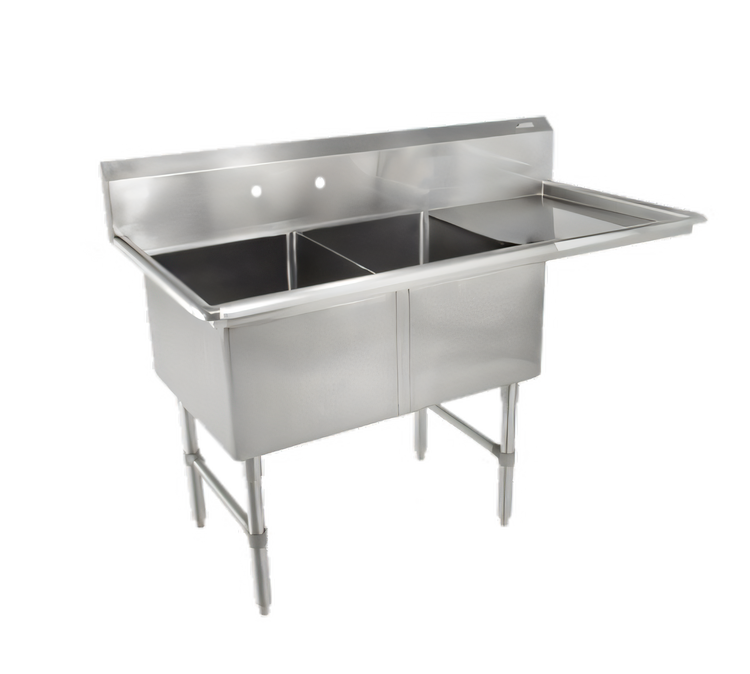 Product image #1 for John Boos B Series 2-Compartment Sink with Right-Hand Drainboard, 16-Gauge Stainless Steel
