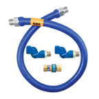 Thumbnail image #1 for Dormont Manufacturing Dormont Blue Hose 1675BPQ2S24 Moveable Gas Hose Assembly, 24" x 3/4" ID, Stainless Steel, Blue PVC, Quick-Disconnect