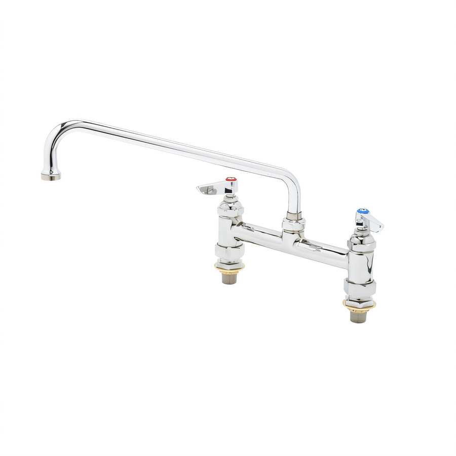 Product image #1 for T&S Brass Double Pantry Deck-Mount Mixing Faucet with 12-Inch Swing Nozzle