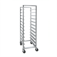 Cres Cor Full-Height Mobile Angle Ledge Utility Rack, End Loading, 12 Pan / 24 Tray Capacity