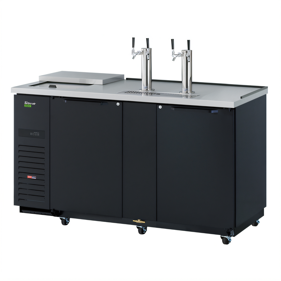 Product image #1 for Turbo Air Super Deluxe Club Top Beer Dispenser, 3 Half-Barrel Capacity, 2 Columns, Black Laminated Exterior, 115V