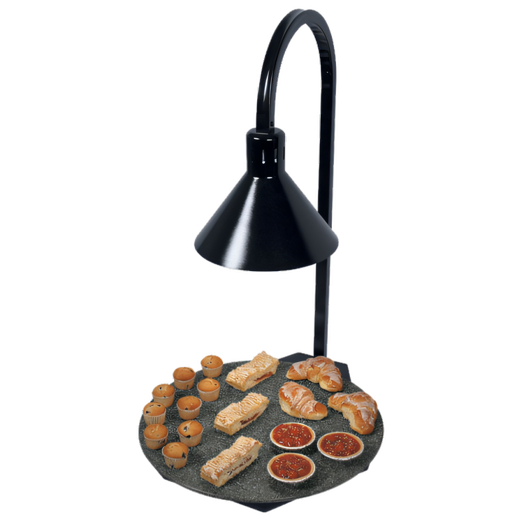 Product image #1 for Hatco Glo-Ray Portable Round Heated Simulated Stone Warming Shelf with Decorative Lamp, 16-Inch Diameter