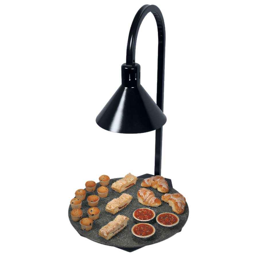 Product image #1 for Hatco Glo-Ray Portable Round Heated Simulated Stone Warming Shelf with Decorative Lamp, 16-Inch Diameter