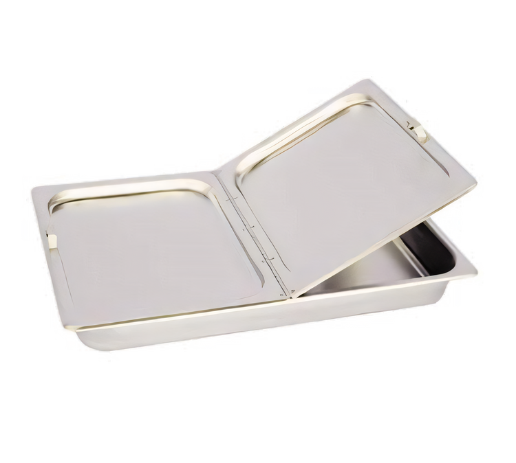 Product image #1 for Full-Size Flat Center-Hinged Stainless Steel Steam Table Pan Cover with Handles