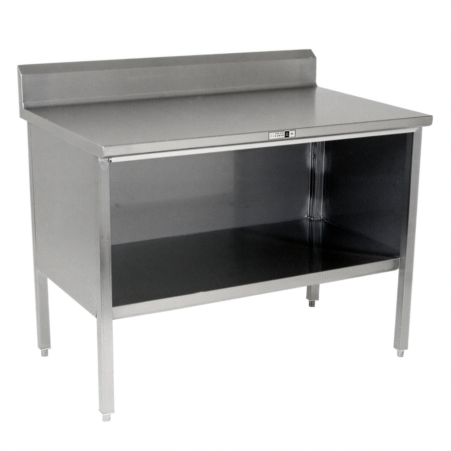 Product image #1 for John Boos Open-Front Cabinet Base Work Table with 14-Gauge Stainless Steel Top, 5-Inch Backsplash, 36 x 24 Inches