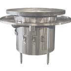 Thumbnail image #1 for Town Equipment MBR-42 42-Inch Gas Mongolian Barbecue Range, Cast Iron Top, 3 Burners, Stainless Steel Exterior